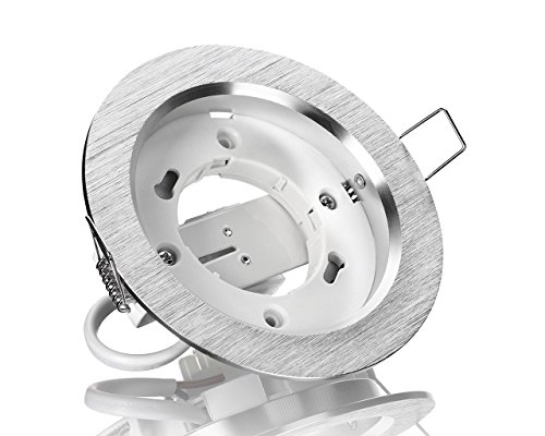 Marco empotrable aluminio GX53 Super Plano Foco aluminio color ALUMINIO CEPILLADO 230 V LED SMD bombilla Adecuado