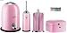 Produktbild Wesco 4er Bad-Set pink mit 40 Müllbeutel, Single Master 9-Liter-Mülleimer + Toilettenbürste + Rollenhalter