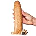 Produktbild 3 Extra Zoll Vibrierende Penis Sleeve Mantel-Vergrößerungs Extender Dick Erweiterung Mit Hoden Manschette Sex Spielzeug (Dunkles Fleisch)