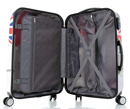 Beibye 2060 Viaje Maleta rígida de Maletas Trolley en 12 diseños, XL, L, M, Y Neceser - Britisch Bus(3er Set) Definir - BEIBYE