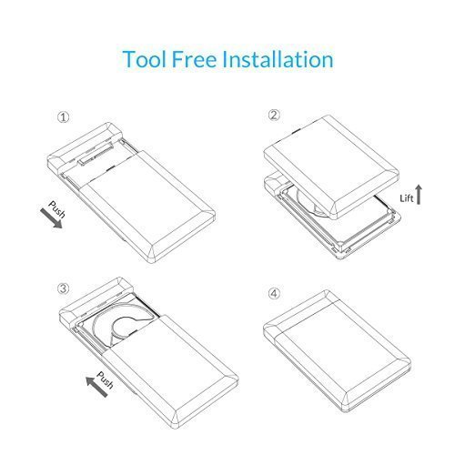 ORICO 6,3 cm USB 3.0 Festplatte Gehäuse Caddy für 6,3 cm SATA HDD & SSD, Werkzeuglose Design – Blau - 7