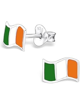 Irland Flagge Ohrringe–Echtem Sterling Silber