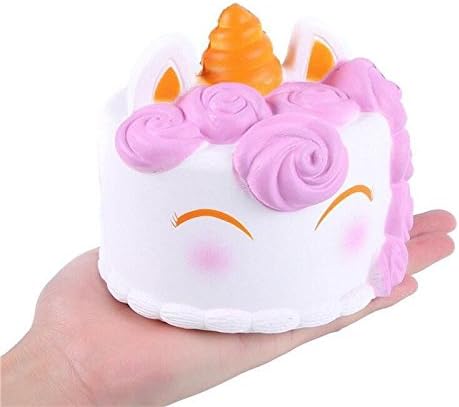 Fuhaoo Squeeze Toys,Cute Squishy Slow Rising Cream Scented Decompression Funny Cartoon Toys Kids Gifts (Unicorn cake)