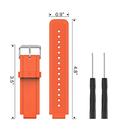 MoKo Garmin Vivoactive Correa de Reloj  Suave Silicona Reemplazo Watch Band para Garmin Vivoactive   Vivoactive Acetate Sports GPS Smartwatch - Naranja