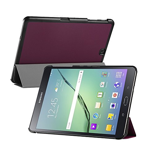 EasyAcc Samsung Galaxy Tab S2 9.7 Hülle Tab S2 NOOK Case Tasche mit Standfunktion Auto Wake up Sleep PU Leder hüllen für Samsung Galaxy Tab S2 (9.7 Wi-Fi SM-T810 / LTE SM-T815) Smart Cover mit Auto Sleep Wake up / Standfunktion (Lila, Kunstleder, Ultra dünn) - 9