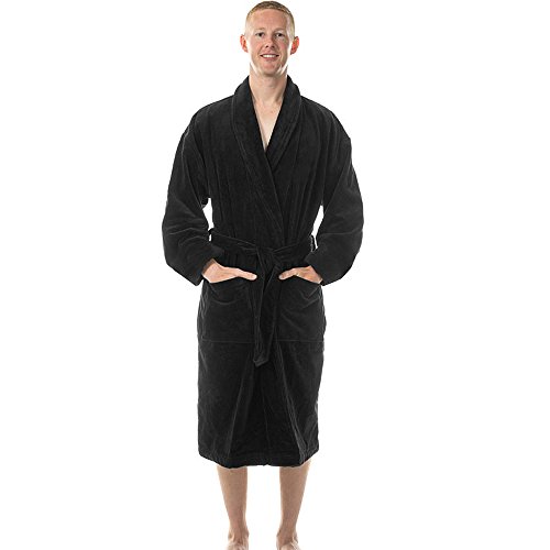 Star Albornoz para mujer y hombre con pantuflas de felpa, estrellas y rayas, albornoz Negro negro azabache S-M