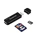 Price comparison product image [New Release] KiWiBiRD® USB 3.0 (3.1 Gen 1) Super-Speed Card Reader 8-in-1 for SDXC, SD, MMC, RS-MMC, SDHC, Micro SD, Micro SDXC, Micro SDHC Cards [Supports UHS-I Cards] - BLACK