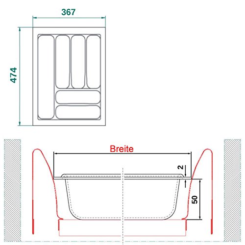Orga-Box Besteckeinsatz Besteckkasten 367 x 474 mm für Blum Schubladen - 2