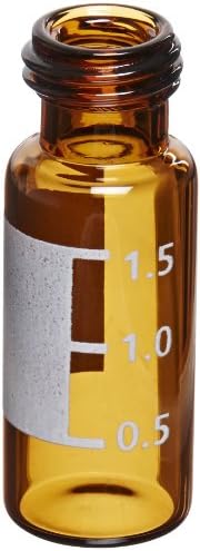 Sun Sri Amber Glass Screw Thread Vials, 1.5ml Capacity, 12mm I.D. x 32mm H (Pack of 100)