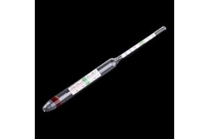 BYUTFA Idrometro per Acquario in Vetro con Termometro Incorporato Misuratore di Salinità Acqua Salata Galleggiante Marino Intervallo 1.000-1.060 7.87in