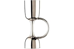 GRAINEX ENGINEER Calice da vino in acciaio inox di alta qualità, misurino con manico, misurino da 30 e 60 ml, misurino per cocktail, bicchierini da liquore, strumento da bar a doppio lato, set da 1