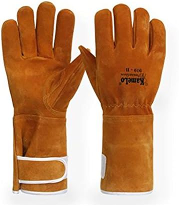 KAMELO Extreme Heat Resistant Welding Gloves For Welder Mig Tig Arc Stick Bbq Camping Cooking Baking Grill Fireplace Stove Pot Holder, Cowhide Leather Welding Gloves