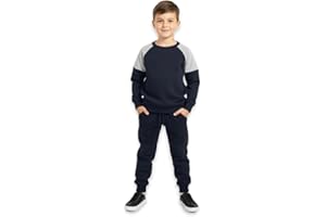 CASUALKING Kids Boys Plain Pullover Fleece Tracksuit Set Top Bottom Back to School Jogging Suit Age 7 8 9 10 11 12 13 Years