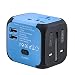 Produktbild Quaan Doppel-USB-Steckerladegerät Universal World Travel Adapter Power (Anzug für: UK US EU AU Europa Asien) (Blau)