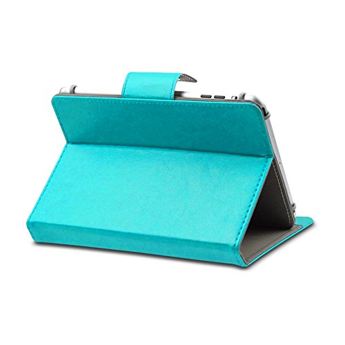 UC Express® Hochwertige Tablet Schutzhülle für Medion Lifetab E6912 Tablet Tasche Hülle mit Standfunktion kombiniert Schutz und Design in 9 verschiedenen Farben aus hochwertigem Kunstleder Cover Case Universal Farbauswahl, Farben:Türkis - 4