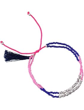 Doppelt Stränge Armband Schmuck Mischen Farbe Perlen Freundschaft Armband mit Quaste