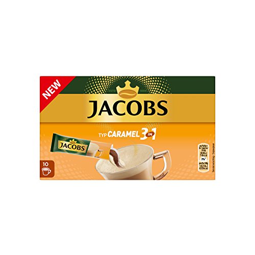 Jacobs Kaffeespezialitäten 3 in 1 Caramel, 120 Sticks mit Instant Kaffee, 12 x 10 Getränke