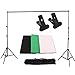 Produktbild Etime 2 x 2 m Fotostudio Set Hintergrundsystem Fotostudio 2 Stative Hintergrund inkl. Tasche Hintergrundstativ 3x 1,6M x 3M Hintergrund Schwarz Weiß Grünn
