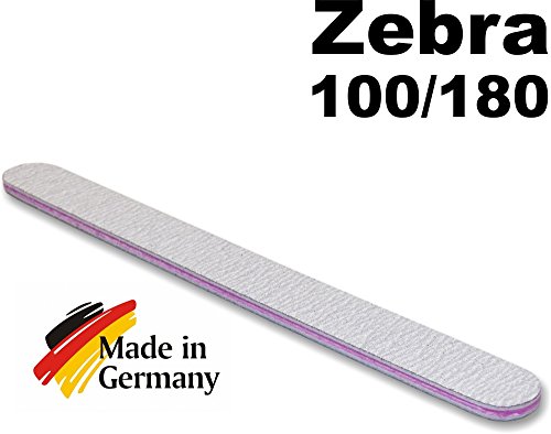 10 Stück Profi Zebrafeile gerade 100/180 – Nagelfeile Profifeile zebra - 3