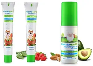 Mamaearth 100 Percent Natural Berry Blast Kids Toothpaste, 50g & Nourishing Hair Oil for Babies 100ml (0-10 Years) Combo