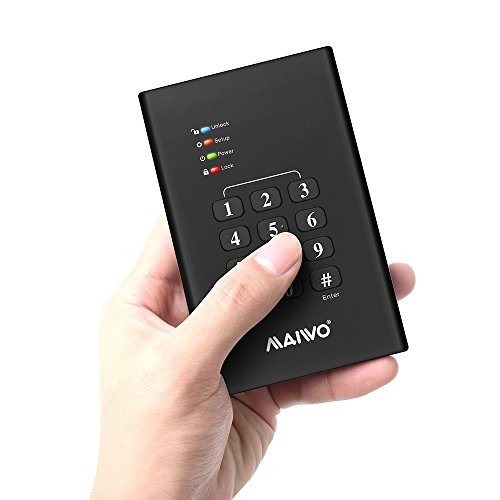 Maiwo tragbar Lockdown AES 256-bit verschlüsselt Festplatte Gehäuse mit 6,3 cm HDD Gehäuse SATA auf usb3.1 - 4