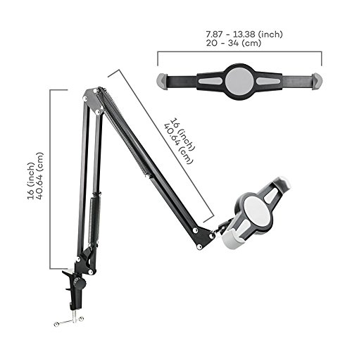 ArktisPro iPad Halterung 3-Punkt Schreibtisch Halter Ständer Schwanenhalshalterung für alle Apple iPad 1 2 3 4 Air 1 2 Pro 9,7″ - 4