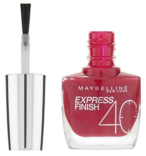 Maybelline New York Make-Up Nailpolish Express Finish Nagellack Cherry / Ultra schnelltrocknender Farblack in sattem Kirschrot, 1 x 10 ml - 2