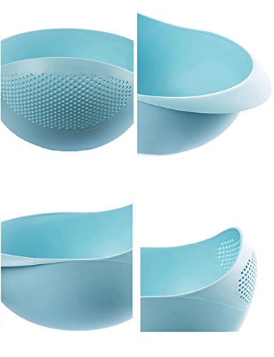 Fashionbabies Neue kreative Kunststoff Gemüse Waschbecken waschen Reis Sieb Obstkorb Küche Gadget L grün - 3