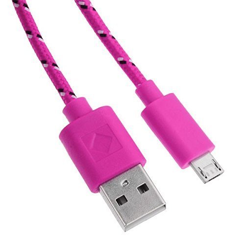 Hosaire Datenkabel Android USB Cable Mehrfarben Nylon Phone USB Kabel für Samsung, HTC, Sony Usw,1 m,Rosa - 4