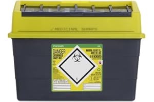 Sharpsafe SHARPS BIN 24LTR, Grey base, Yellow lid