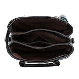 Frauen PU Leder Henkeltaschen mit Hairball Vintage Tasche Handtasche Umhängetasche Damen - 7