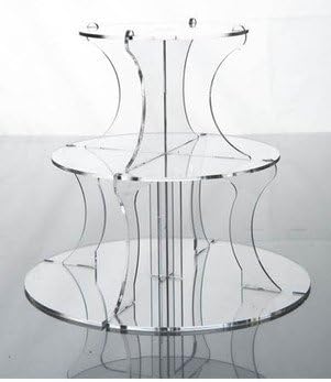 3 Tier Round Clear Acrylic Cupcake Stand from Wedding Acrylics