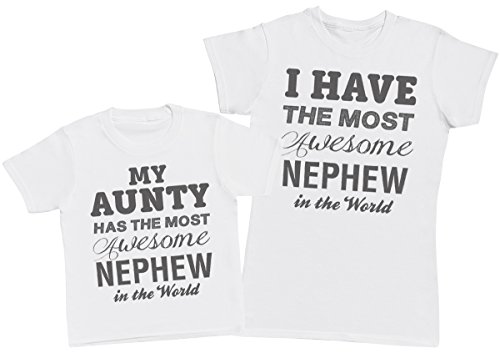 Awesome Nephew - Matching Aunty Kid's Gift Set - Womens T Shirt & Children's T-Shirt