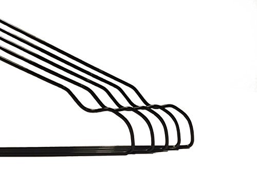 100 x RSR Classic Metallkleiderbügel Kleiderbügel Metall Drahtbügel Schwarz hochwertige Kunststoffbeschichtung Drahtkleiderbügel Draht 40 cm - 4