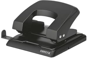 Esselte Centra HP30, Perforatore a 2 fori per casa e ufficio pratica e robusta, Fora fino a 30 fogli, Bucatrice da tavolo e scrivania portatile con cassetto di raccolta inferiore, Nero, 623667