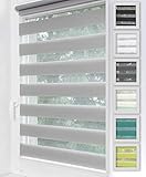 Montage: ohne Bohren Home-Vision Duo Rollo Klemmfix, Doppelrollo ohne Bohren, Rollos für Fenster & Klemmträger (Grau, B95cm x H150cm)