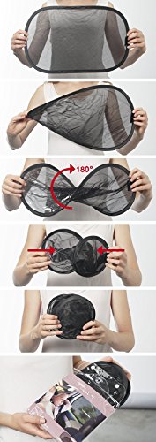 Lina M.® selbsthaftende Sonnenblende für Kinder und Babys, bietet Sonnenschutz im Auto mit dem höchsten zertifizierten Faktor „UPF80+“. Größe: 48 x 30 cm. Zusätzlich mit 4 Saugern. Für Kindersitze, Babyschalen Reboarder und Sitzkeile - 5