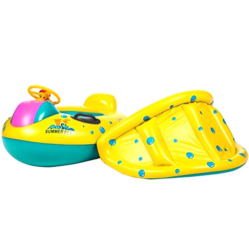 MagiDeal Baby Schwimmhilfen Schwimmen Ring mit Sonnendach 0-3 Jahre Aufblasbares Kinderboot für Wasserspaß Familienspaß in See Meer Schwimmbad - 5