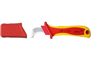 Wiha Nóż do ściągania izolacji, ostrze hakowe z końcówką ślizgową do kabli okrągłych w blistrze (36053) 200 mm