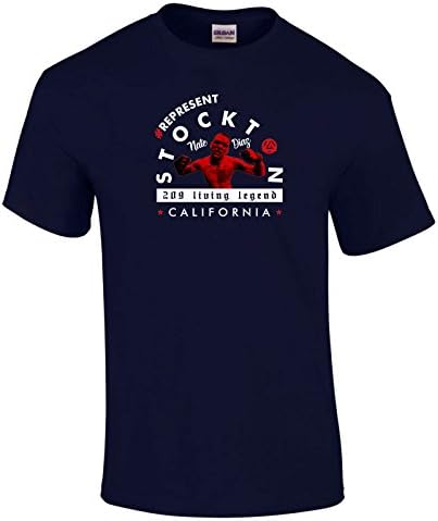 Nate 209 Stockton Diaz California #REPRESENT MMA Gift Fighter UFC DTG T- Shirt - Navy Blue - Medium