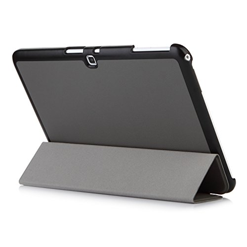 iHarbort® Samsung Galaxy Tab 4 10.1 Hülle – Ultra Slim Leder Tasche Hülle Etui Schutzhülle Für Samsung Galaxy Tab 4 10.1 Zoll T530 T535 Case Holder mit automatischer Weckfunktion (Galaxy Tab 4 10.1, Grau) - 3