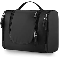FOREGOER Trousse de toilette voyage grande sac de toilette cosmétiques à suspendre - Noir