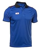 polos unisex cuello v Manga corta, combinado, botones y logo bordado