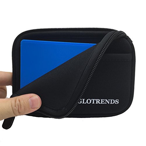 GLOTRENDS Universal Festplattentasche für 2,5 Zoll Festplatten und SSD/HDD, Hard Case erschütterungsfeste Schutzbox (Schwarz)