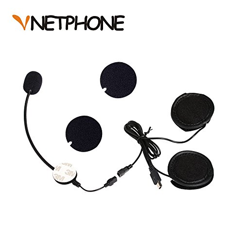 VNETPHONE® Micrófono Auriculares para V8 Motos Casco Bluetooth Intercomunicador Interphone