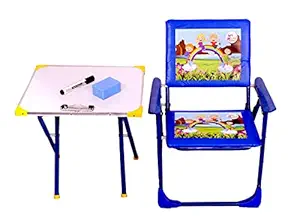 RUDRAMS kids study table with chair with marker & Duster || kids table and chair set || table chair set for kids 3-5 years || kids study table foldable || chair for kids 3-5 years (Design may vary) (Marker Duster)