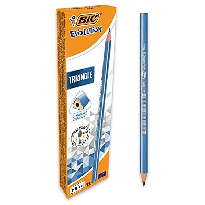 BIC Evolution Triangle Crayons à Papier Triangulaires - HB, Boîte de 12