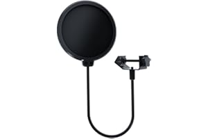 ZSLJSWDZ Schiuma Copertina di Mic e Parabrezza，Filtro Antipop ，Microfono anti-pop，Microfono Pop Filter con Double Layer per Blue Yeti e Altri Recording Studio Mic