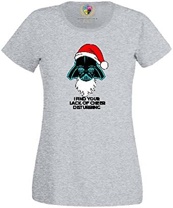 Women Printed Christmas T Shirts-Darth Vader Star Wars Xmas funny tshirt