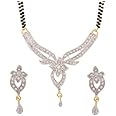 YouBella American Diamond Gold Plated Mangalsutra with Chain and Earrings for Women